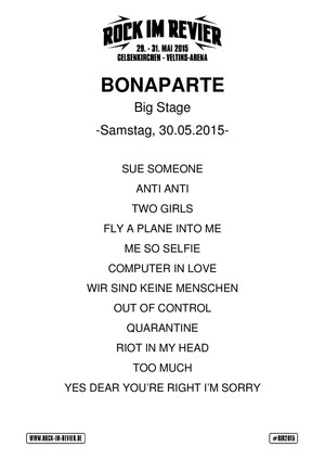 Setlist Bonaparte © www.Rock-im-Revier.de