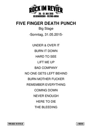 Setlist Five Finger Death Punch © www.Rock-im-Revier.de