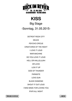 Setlist KISS © www.Rock-im-Revier.de