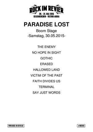 Setlist Paradise Lost © www.Rock-im-Revier.de